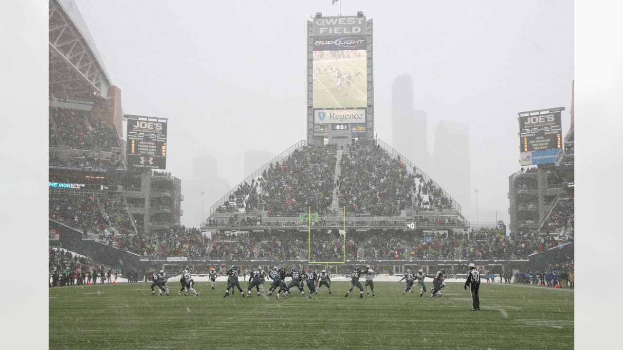 Snow is cleared at Seattle's Lumen Field ahead of Bears vs. Seahawks game