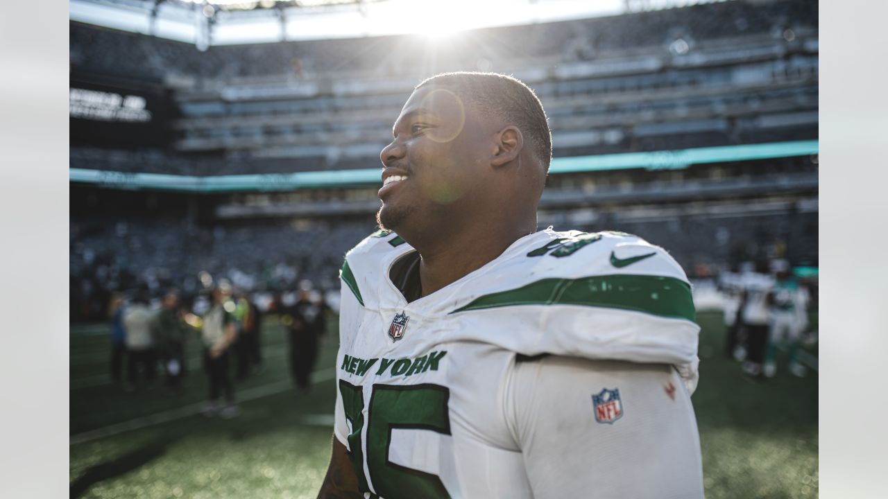 November 04, 2021: New York Jets defensive lineman Quinnen Williams (95)  during NFL football game action between the New York Jets and the  Indianapolis Colts at Lucas Oil Stadium in Indianapolis, Indiana.