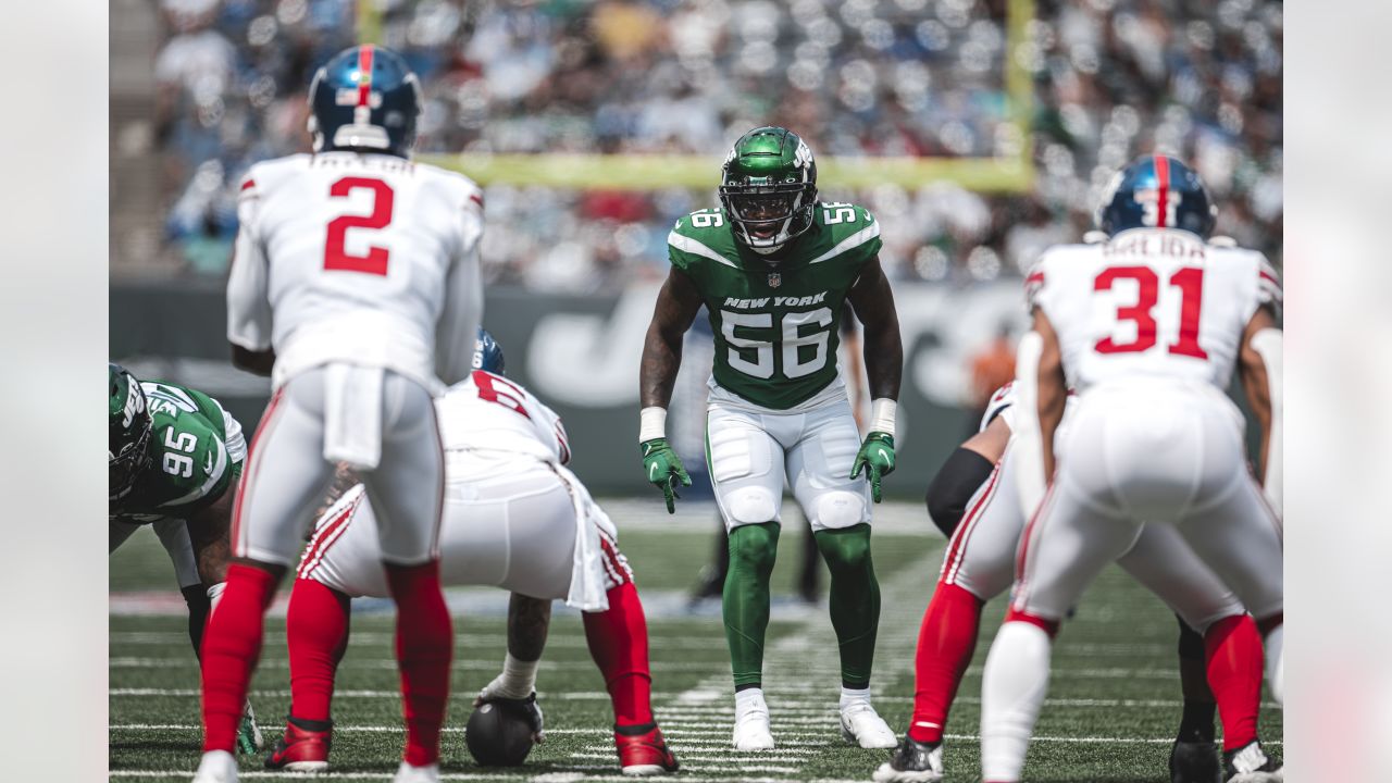 New York Giants running back Sandro Platzgummer (34) in action against the  New York Jets during a preseason NFL football game, Saturday, Aug. 14,  2021, in East Rutherford, N.J. (AP Photo/Adam Hunger