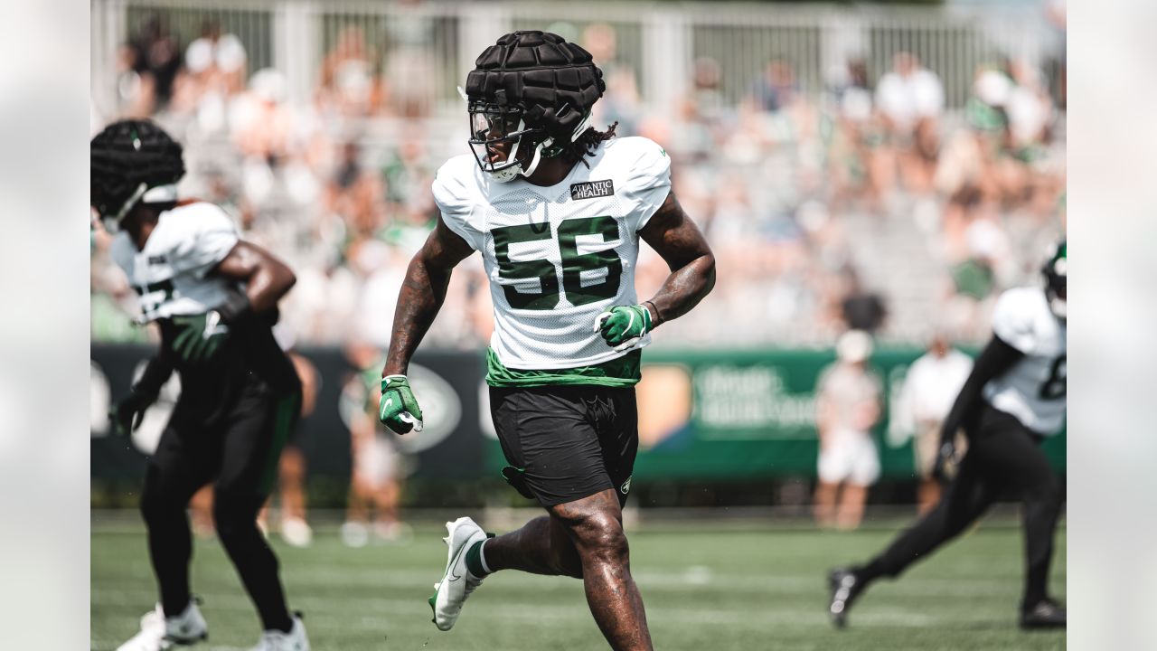 New York Jets linebacker Jamien Sherwood (44) runs against the Chicago Bears  during an NFL football game Sunday, Nov. 27, 2022, in East Rutherford, N.J.  (AP Photo/Adam Hunger Stock Photo - Alamy