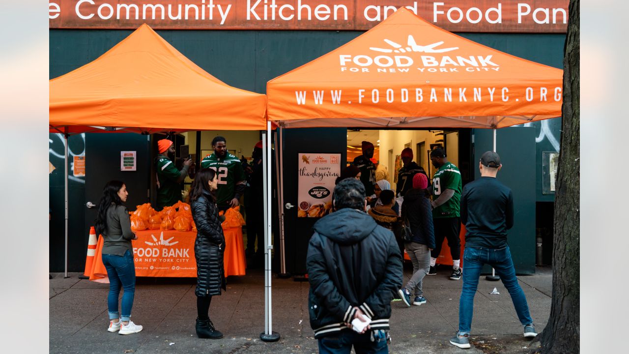 NY Jets Thanksgiving Give Back At Harlem Food Bank