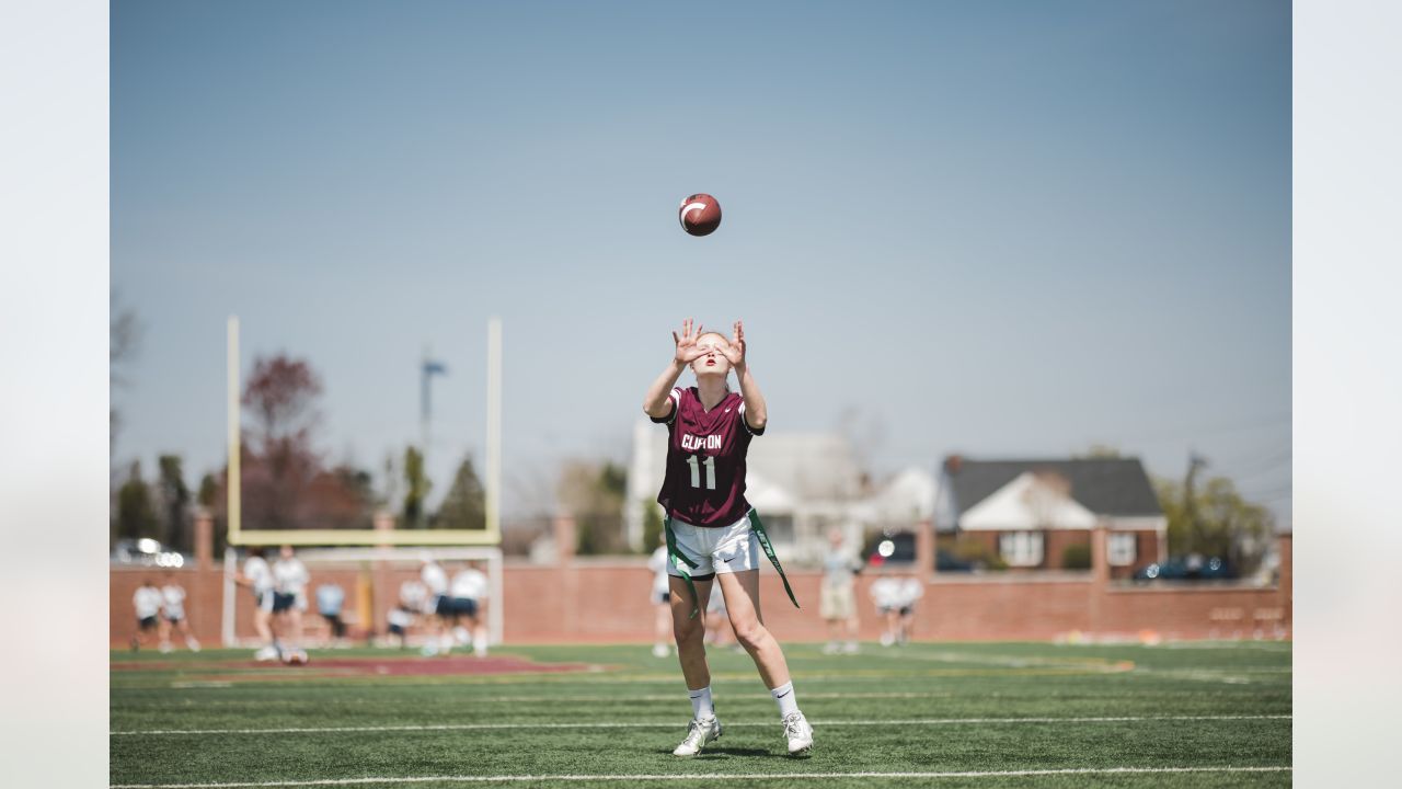 Jets Send Stars to Wayne Valley's Girls Flag Football Practice