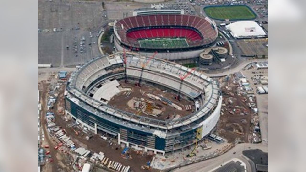 New York Jets Stadium, Old and New Aerial Photo Print Poster