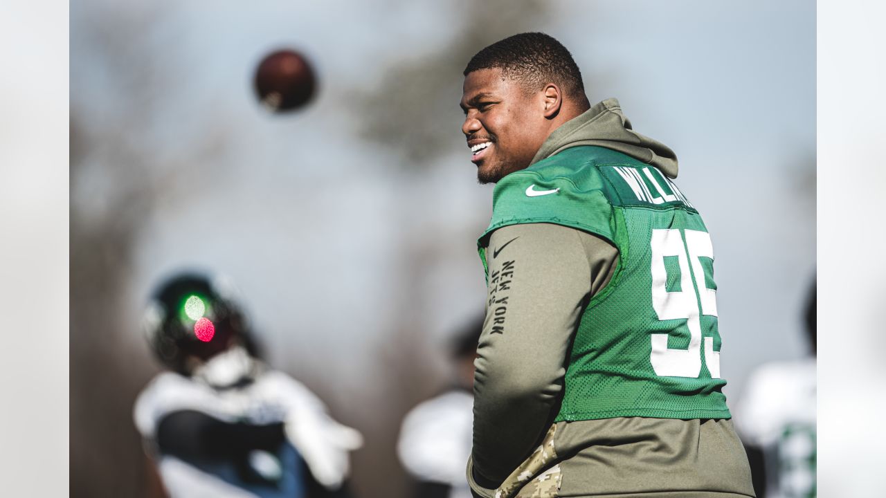 November 04, 2021: New York Jets defensive lineman Quinnen Williams (95)  during NFL football game action between the New York Jets and the  Indianapolis Colts at Lucas Oil Stadium in Indianapolis, Indiana.