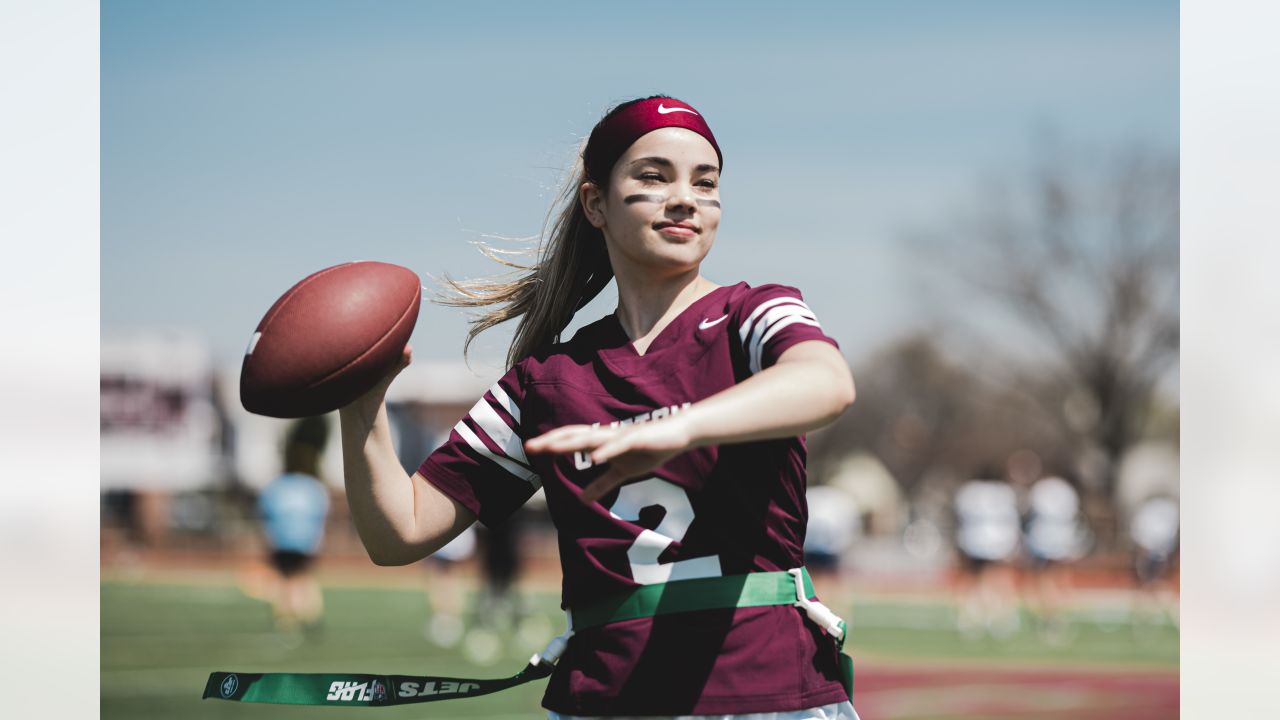 Jets Send Stars to Wayne Valley's Girls Flag Football Practice