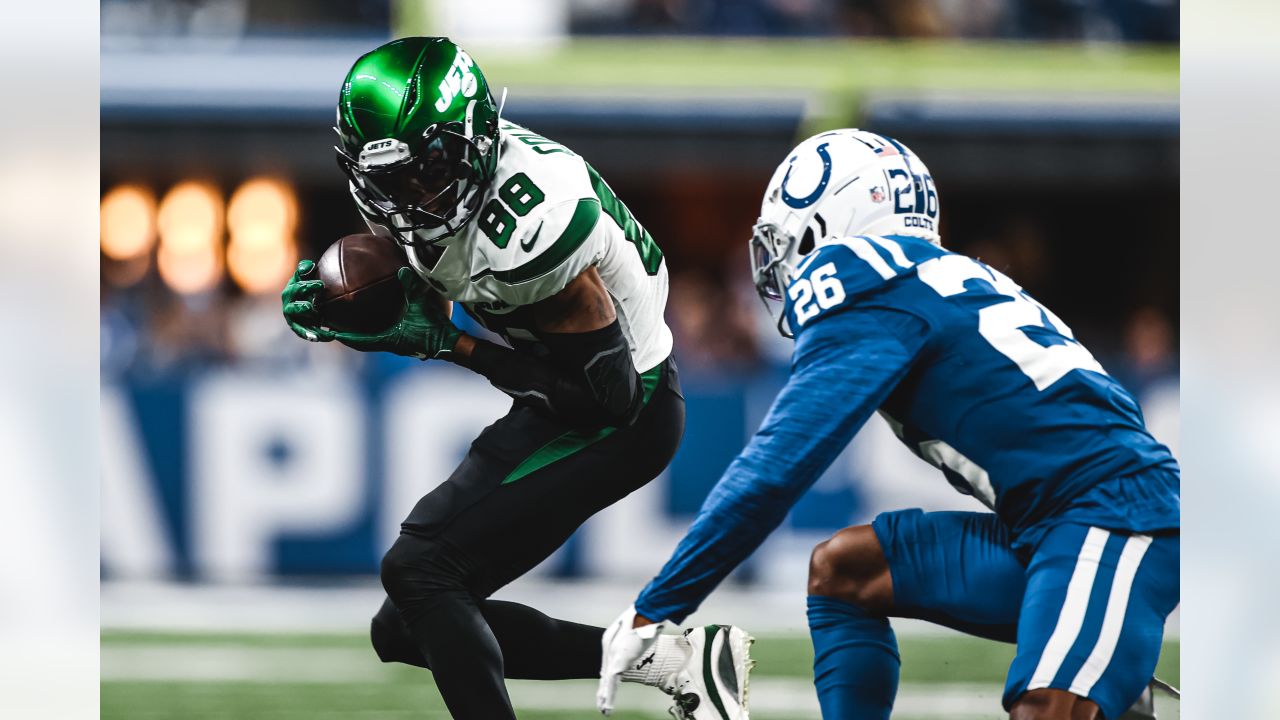 November 14, 2021: Indianapolis Colts running back Nyheim Hines (21) during  pregame of NFL football game action between the Jacksonville Jaguars and  the Indianapolis Colts at Lucas Oil Stadium in Indianapolis, Indiana.