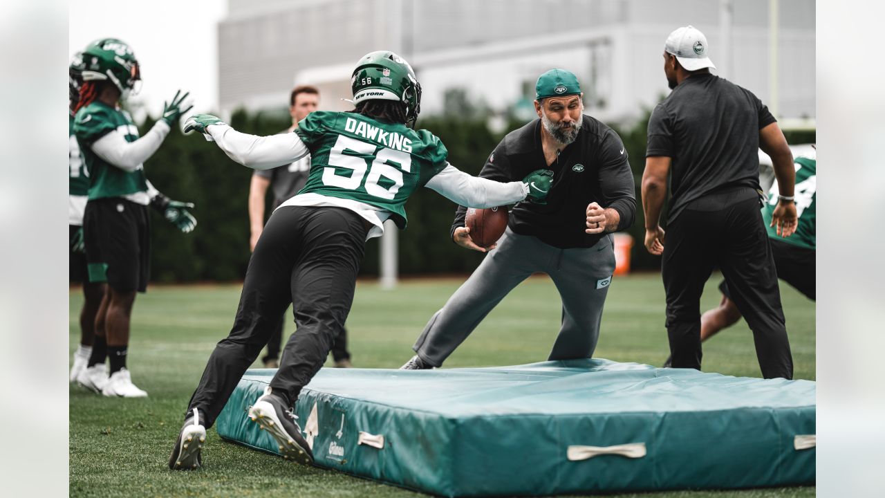 New York Jets linebacker Noah Dawkins (56) in action against the