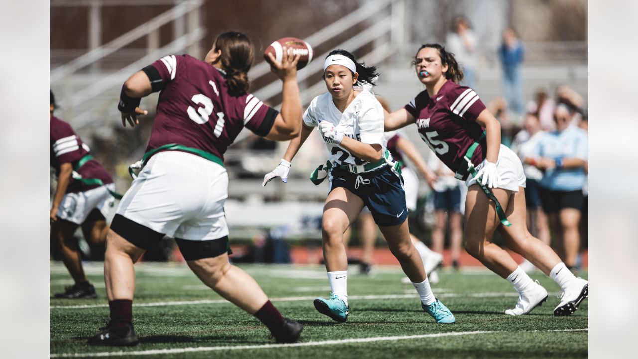 Jets Send Stars to Wayne Valley's Girls Flag Football Practice