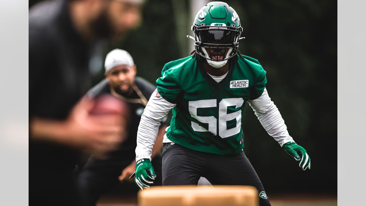 New York Jets linebacker Noah Dawkins (56) in action against the