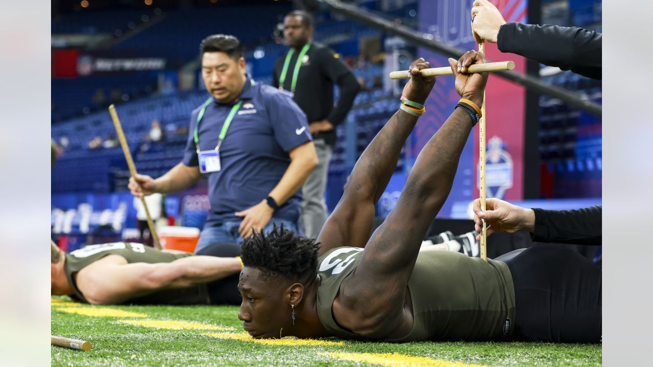 Arizona State defensive back Jack Jones runs a drill during the NFL  football scouting combine, Sunday, March 6, 2022, in Indianapolis. (AP  Photo/Darron Cummings Stock Photo - Alamy