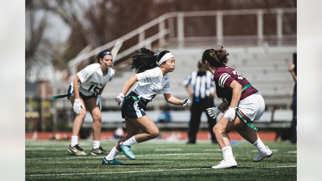 Jets Send Stars to Wayne Valley's Girls Flag Football Practice