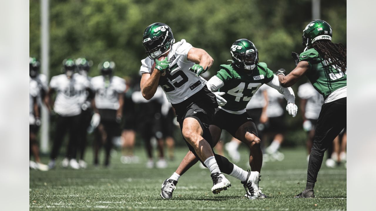 New York Jets linebacker Sherrod Greene (32) in action during the team's  NFL football rookie minicamp, Friday, May 5, 2023, in Florham Park, N.J.  (AP Photo/Rich Schultz Stock Photo - Alamy