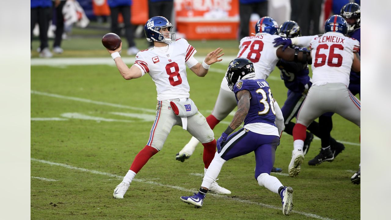 Baltimore Ravens safety Chuck Clark (36) in action during the