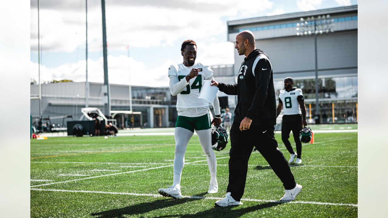 New York Jets' Jordan Whitehead, left and Jermaine Johnson celebrate a  turnover during an NFL football game against the Pittsburgh Steelers at  Acrisure Stadium, Sunday, Oct. 2, 2022 in Pittsburgh, Penn. (Winslow