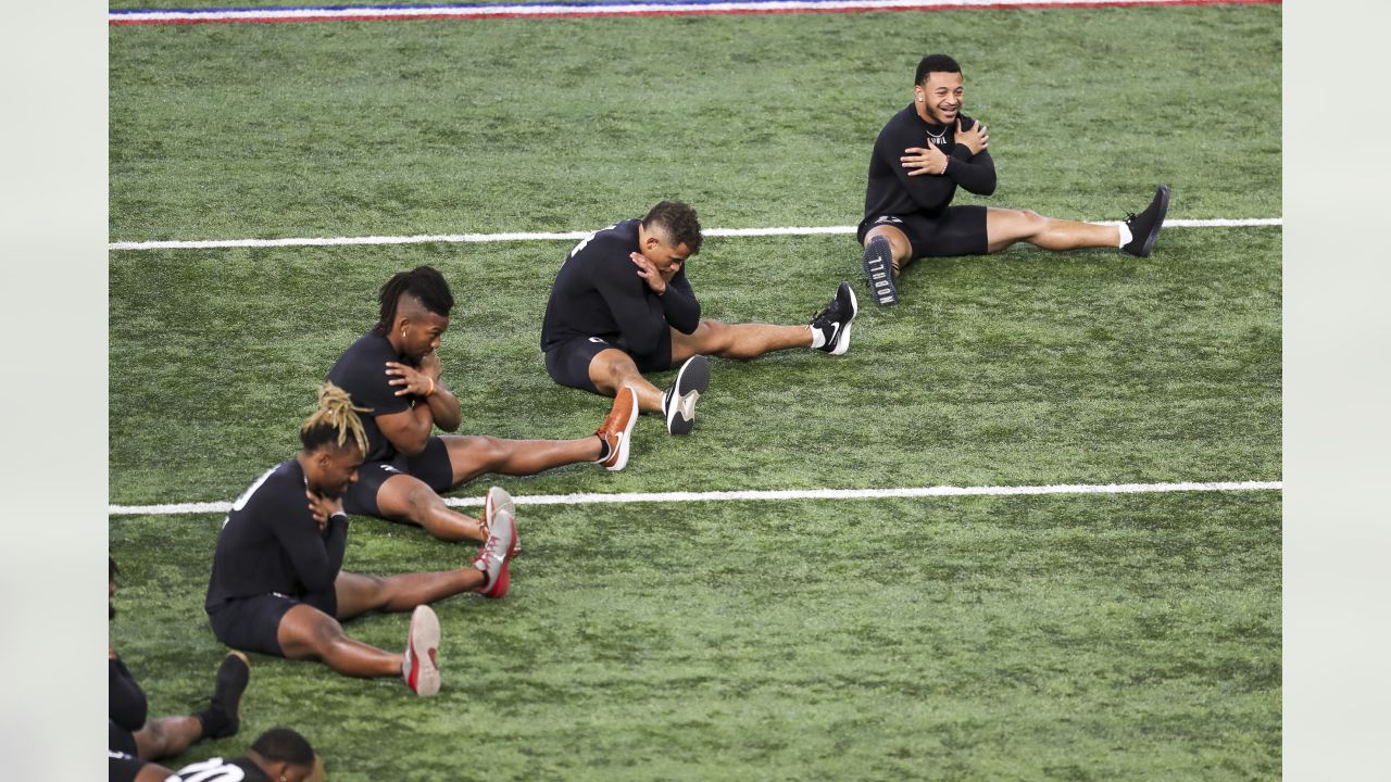 Auburn running back Tank Bigsby runs a drill at the NFL football scouting  combine in Indianapolis, Sunday, March 5, 2023. (AP Photo/Darron Cummings  Stock Photo - Alamy