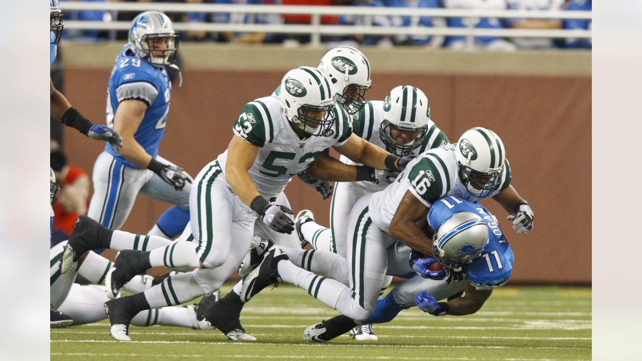 Detroit Lions wide receiver Calvin Johnson (81) is seen during warm ups  prior to an NFL football game against the Philadelphia Eagles at Ford Field  in Detroit, Thursday, Nov. 26, 2015. (AP