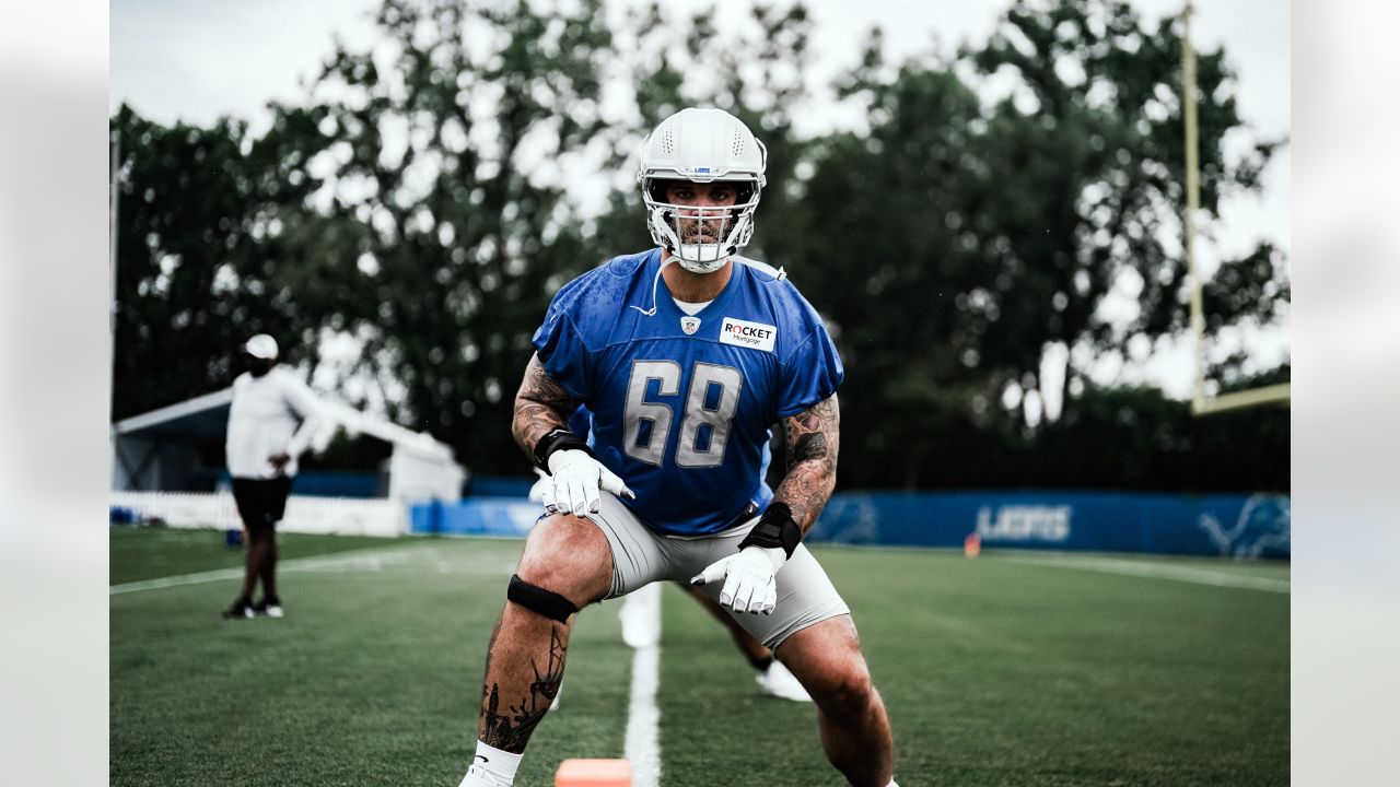 ALLEN PARK, MI - JULY 30: Detroit Lions Chad Hansen wide receiver (82)  during practice at Detroit Lions training camp on July 30, 2021 at Lions  Practice Facility in Allen Park, MI (