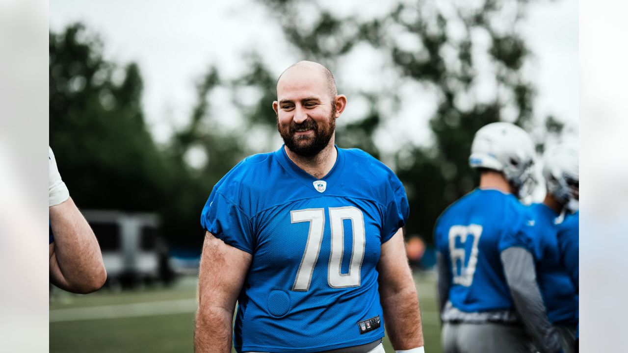 Detroit Lions offensive tackle Dan Skipper (70) walks off the field after  an NFL football game