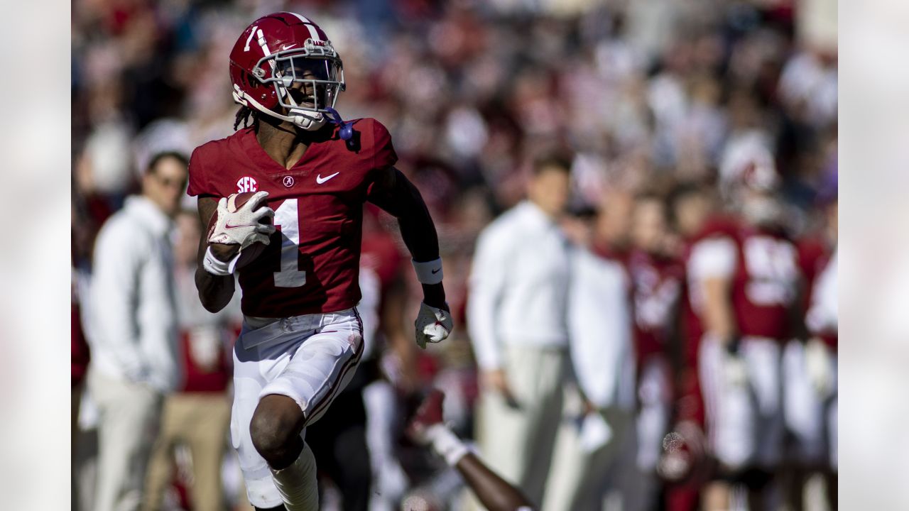 Alabama wide receiver Jameson Williams plays EA Sports Madden 2022 as his  own avatar after he was chosen by the Detroit Lions with the 12nd pick  during the 2022 NFL Draft, Thursday