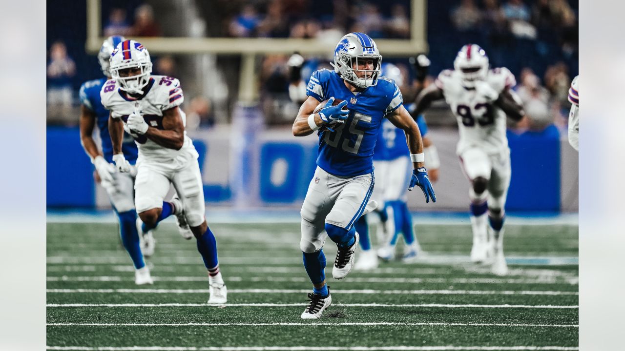 Detroit Lions tight end Hunter Thedford (49) in action against the Buffalo  Bills during an NFL preseason football game, Friday, Aug. 13, 2021, in  Detroit. (AP Photo/Rick Osentoski Stock Photo - Alamy