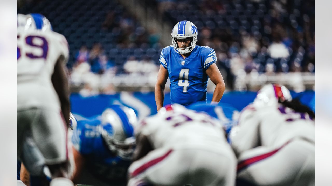 Buffalo Bills linebacker Vosean Joseph (50) playsagainst the Detroit Lions  in the second half of an NFL preseason football game in Detroit, Friday,  Aug. 23, 2019. (AP Photo/Duane Burleson Stock Photo - Alamy