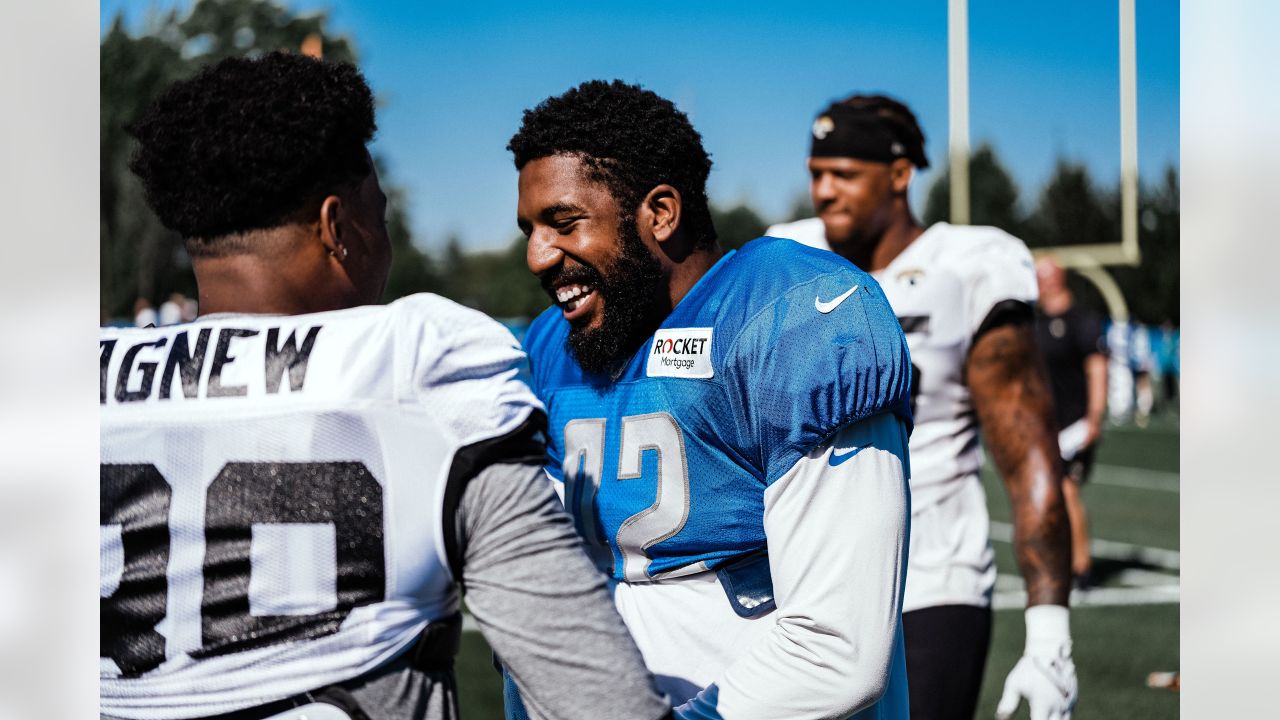 Detroit Lions linebacker Christian Jones (52) during an NFL football game  against the Jacksonville Jaguars, Sunday, Oct. 18, 2020, in Jacksonville,  Fla. (AP Photo/Gary McCullough Stock Photo - Alamy