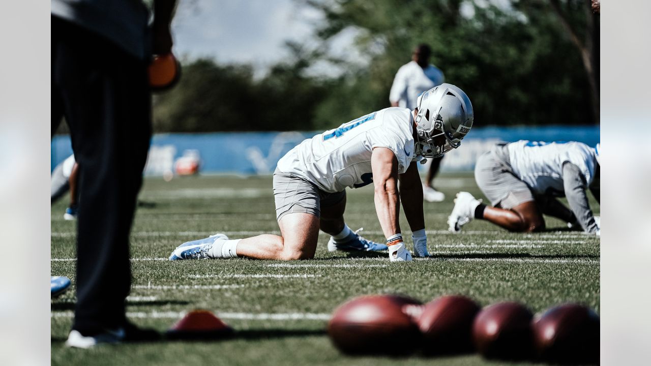 Detroit Lions linebacker Malcolm Rodriguez (44) pursues a play on