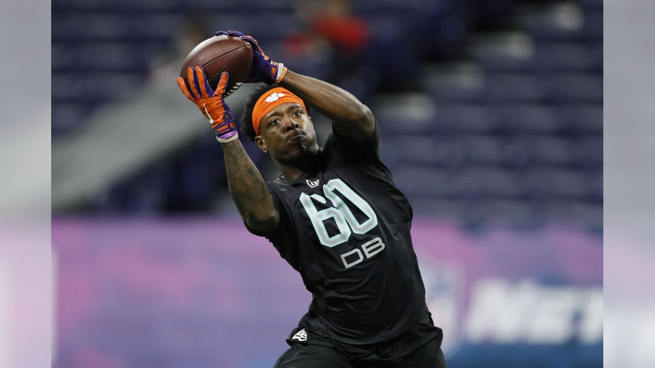 Ohio State defensive back Jordan Fuller runs a drill at the NFL football  scouting combine in In …