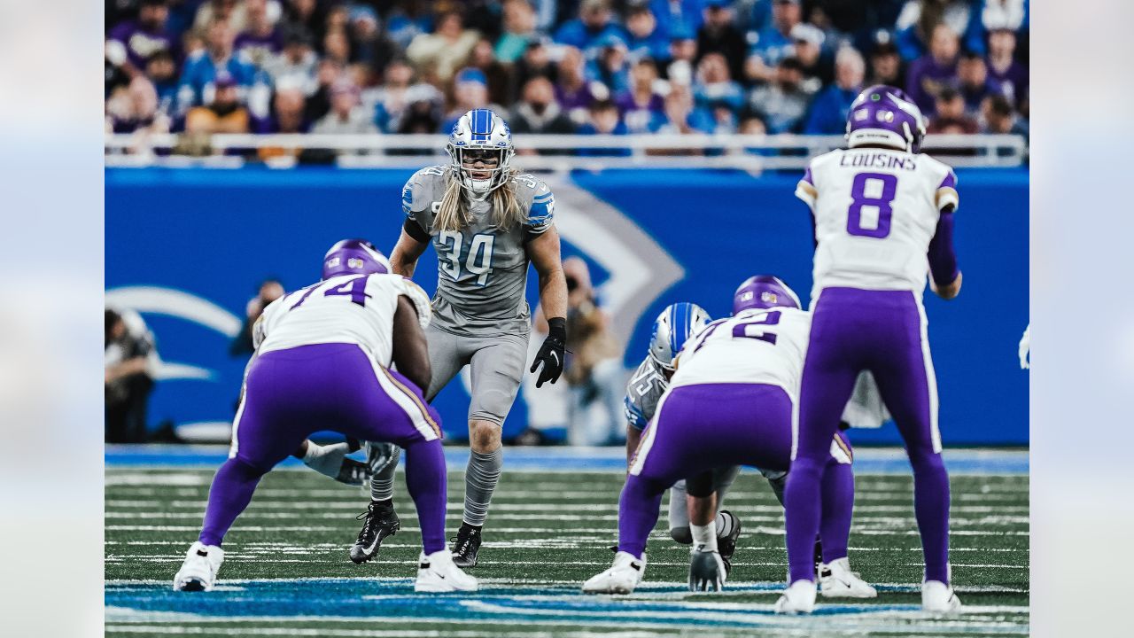 Detroit Lions linebacker Alex Anzalone (34) during the first half of an NFL  football game against the Jacksonville Jaguars, Sunday, Dec. 4, 2022, in  Detroit. (AP Photo/Duane Burleson Stock Photo - Alamy