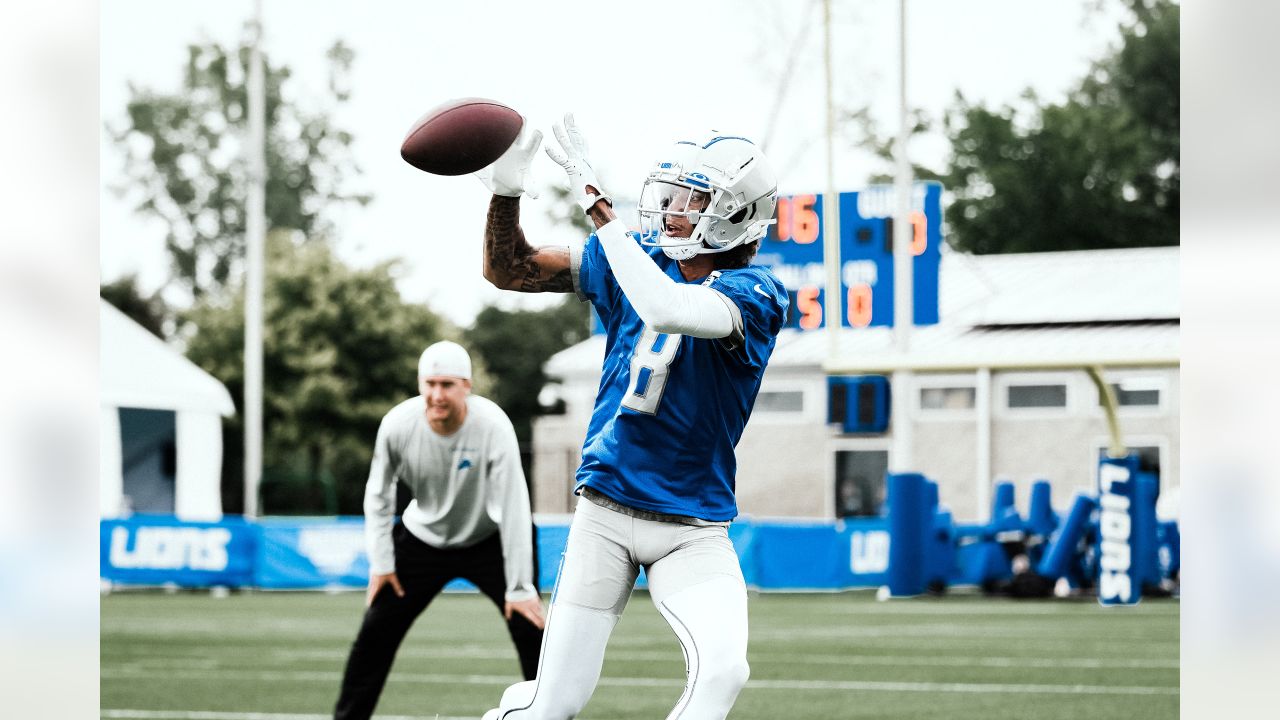 Detroit Lions wide receiver DJ Chark runs after a catch during an NFL  football practice in Allen Park, Mich., Thursday, May 26, 2022. (AP  Photo/Paul Sancya Stock Photo - Alamy