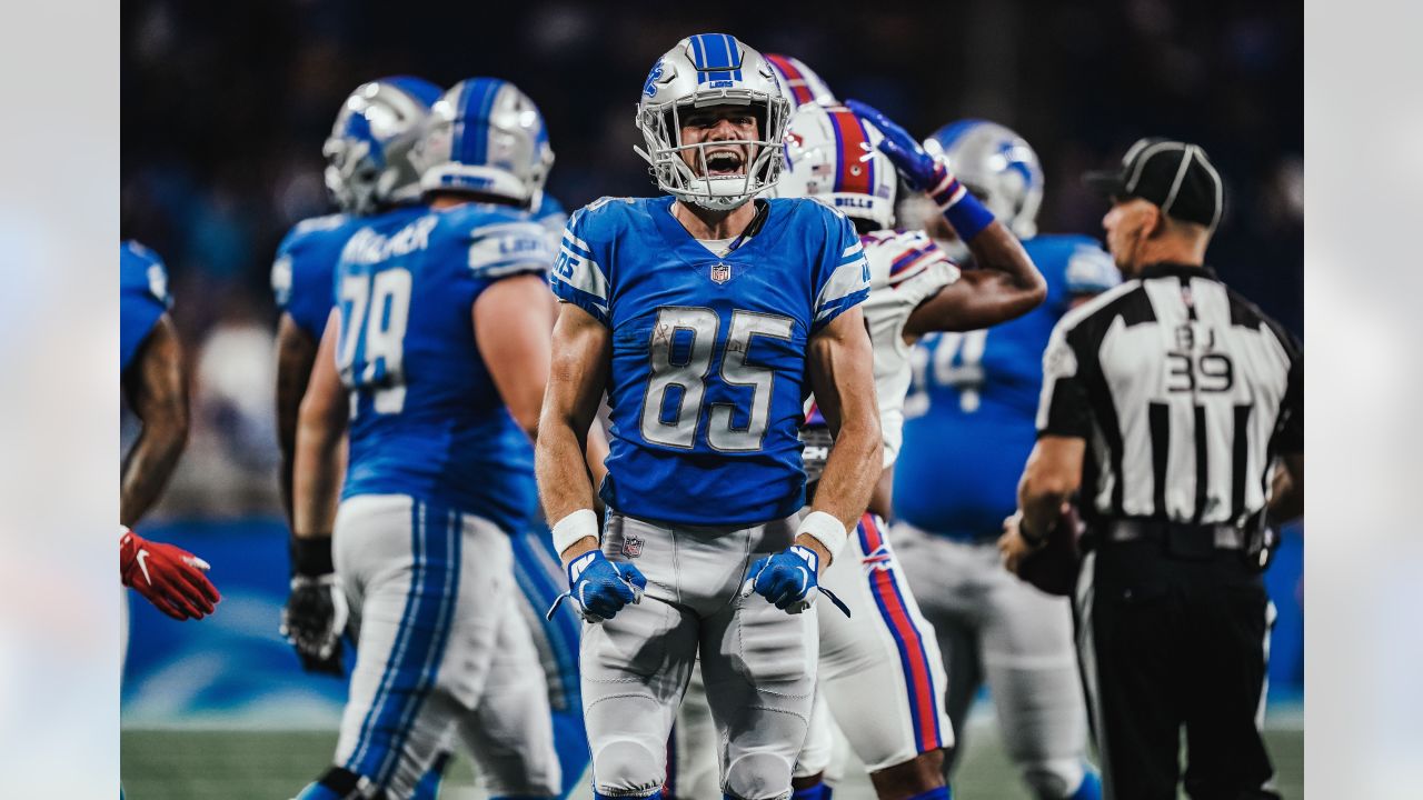 Detroit Lions tight end Hunter Thedford (49) in action against the Buffalo  Bills during an NFL preseason football game, Friday, Aug. 13, 2021, in  Detroit. (AP Photo/Rick Osentoski Stock Photo - Alamy