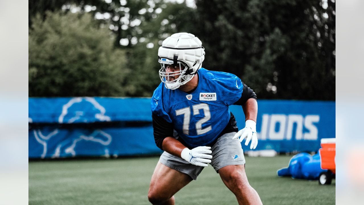 Detroit Lions defensive tackle Brodric Martin watches during an NFL  football rookie minicamp practice in Allen Park, Mich., Saturday, May 13,  2023. (AP Photo/Paul Sancya Stock Photo - Alamy