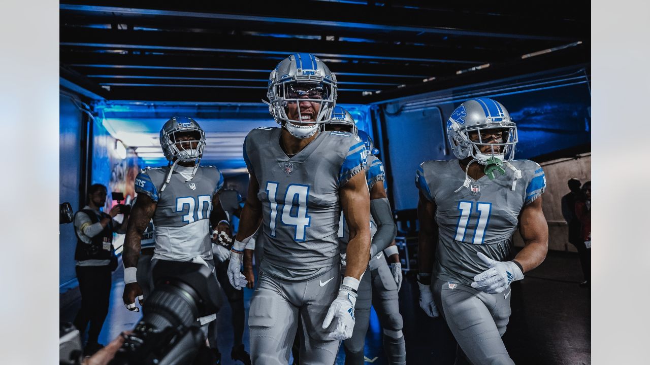 DETROIT, MI - OCTOBER 30: Detroit Lions linebacker Malcolm Rodriguez (44)  walks off of the field at the conclusion of an NFL football game between  the Miami Dolphins and the Detroit Lions