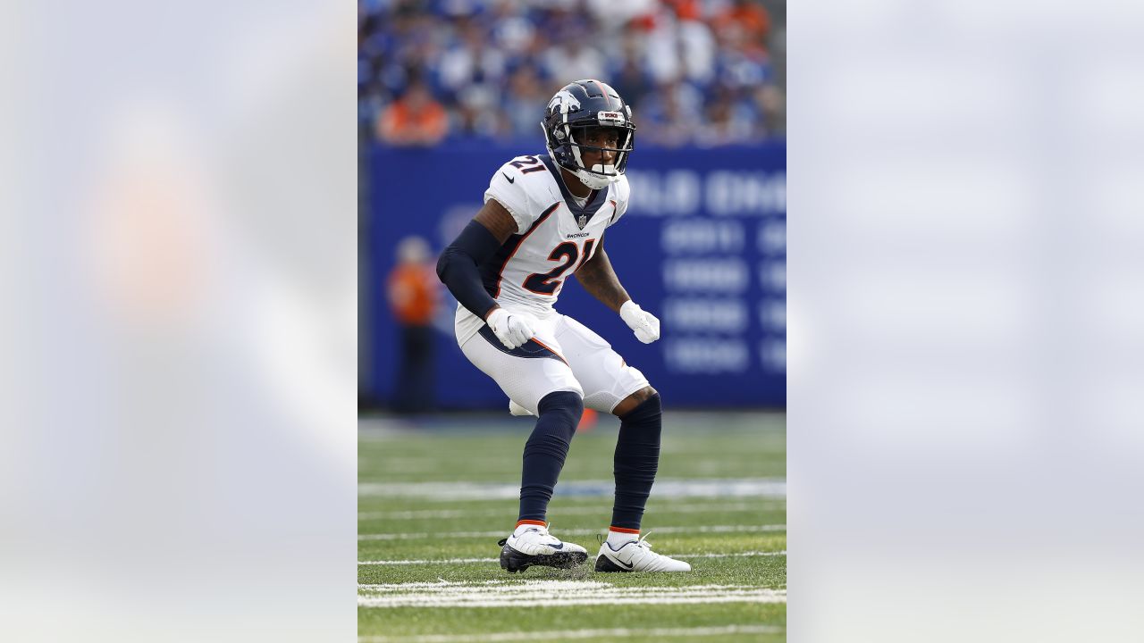 Garett Bolles of the Denver Broncos runs up field against the New York Jest  in the first half of an NFL football game Sunday, Sept. 26, 2021, in Denver.  (AP Photo/Bart Young