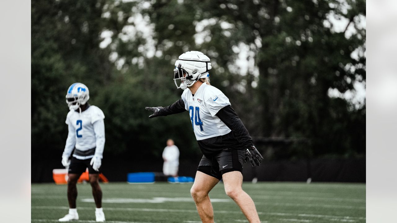 Detroit Lions defensive tackle Brodric Martin watches during an NFL  football rookie minicamp practice in Allen Park, Mich., Saturday, May 13,  2023. (AP Photo/Paul Sancya Stock Photo - Alamy