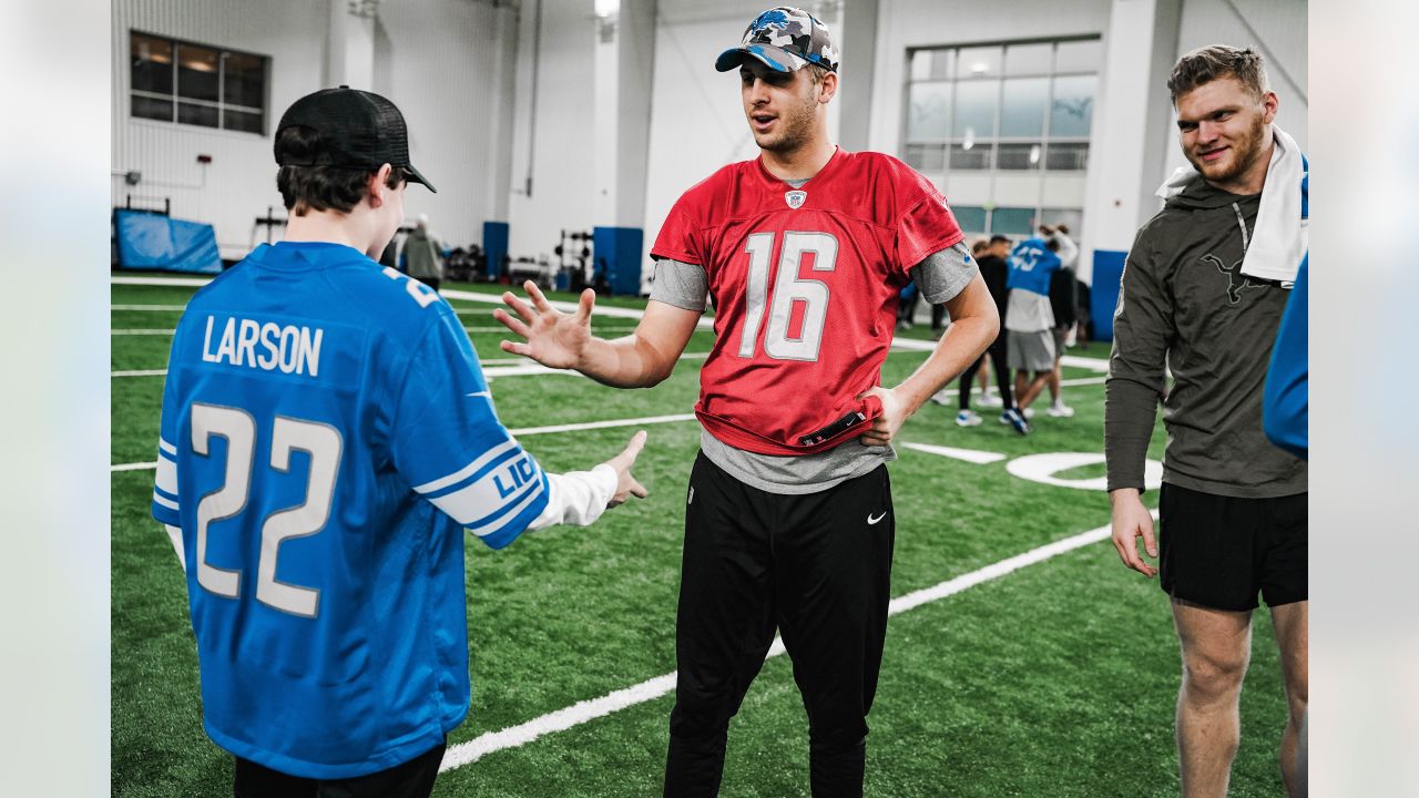 Make-A-Wish Recipient Luke Larson visits Detroit Lions