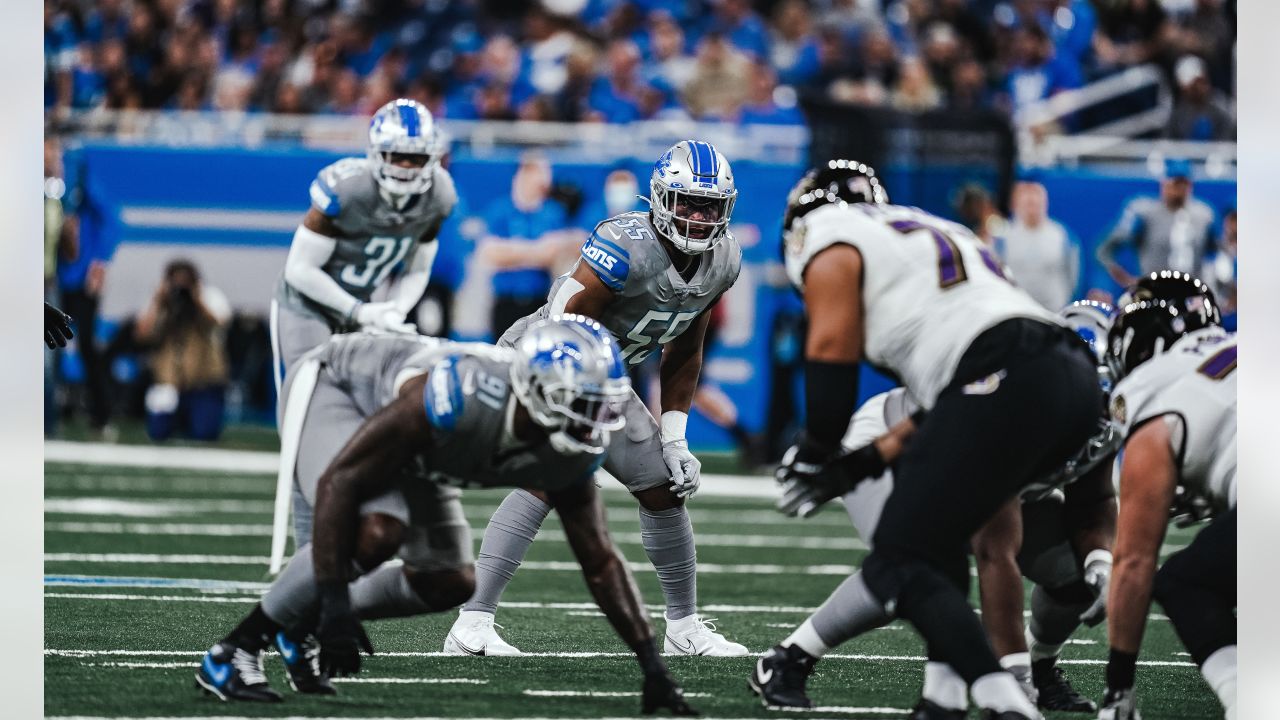 DETROIT, MI - SEPTEMBER 26: Detroit Lions running back Jamaal Williams (30)  celebrates after a fourth quarter touchdown during NFL game between Baltimore  Ravens and Detroit Lions on September 26, 2021 at