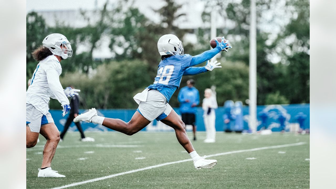 Detroit Lions running back Jermar Jefferson runs the ball during an NFL  football practice in Allen Park, Mich., Saturday, July 30, 2022. (AP  Photo/Paul Sancya Stock Photo - Alamy