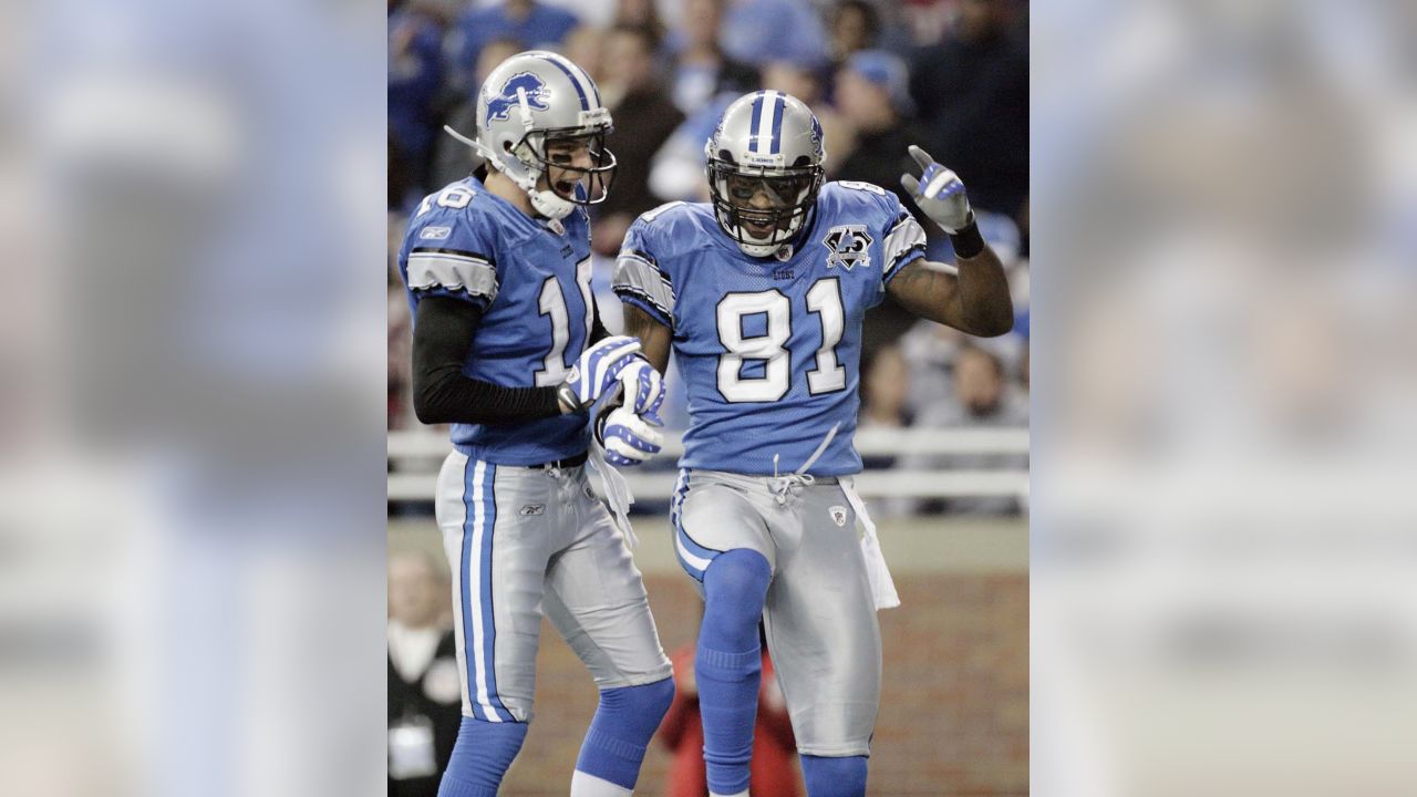 Detroit Lions wide receiver Herman Moore celebrates his first touchdown of  the season with fans during the third quarter against the Green Bay Packers  in Pontiac, Mich., Sunday, Oct. 8, 2000. Moore