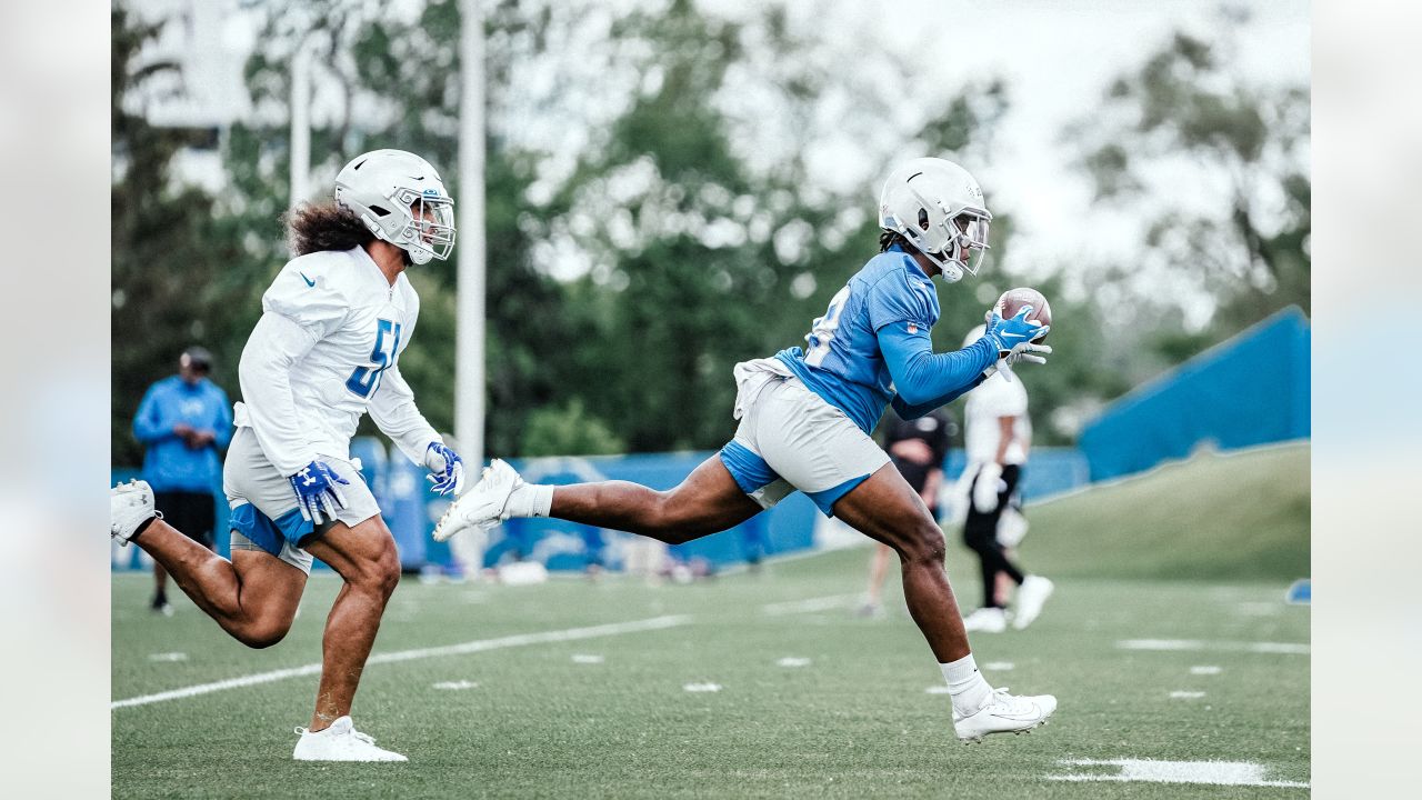 Detroit Lions running back Jermar Jefferson runs the ball during an NFL  football practice in Allen Park, Mich., Saturday, July 30, 2022. (AP  Photo/Paul Sancya Stock Photo - Alamy