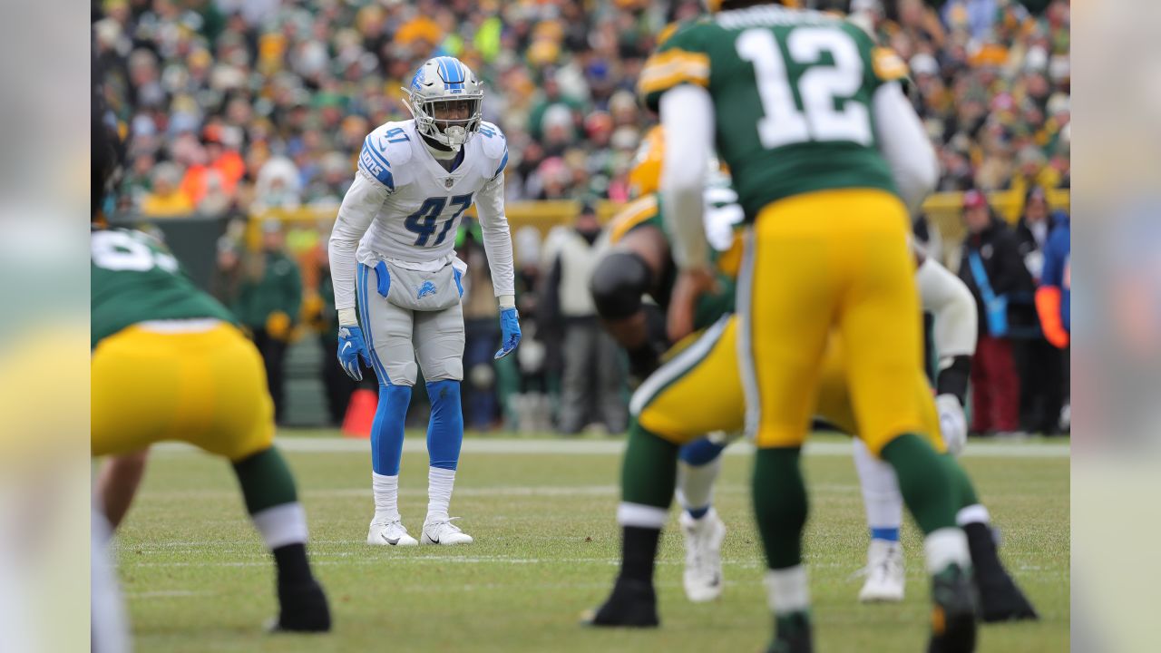 Detroit Lions cornerback Teez Tabor (30) lines up against the Minnesota  Vikings during an NFL football