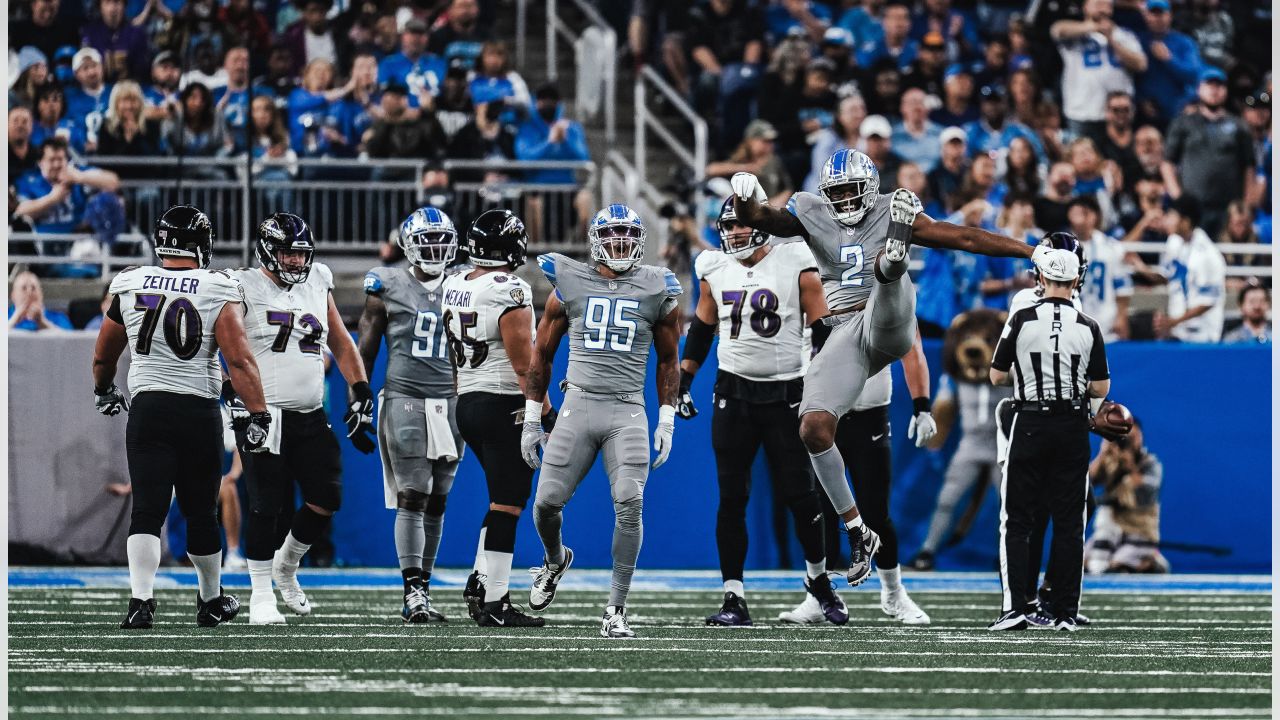 Detroit Lions tight end Darren Fells (80) blocks on offense against the  Baltimore Ravens during an NFL football game, Sunday, Sept. 26, 2021, in  Detroit. (AP Photo/Rick Osentoski Stock Photo - Alamy