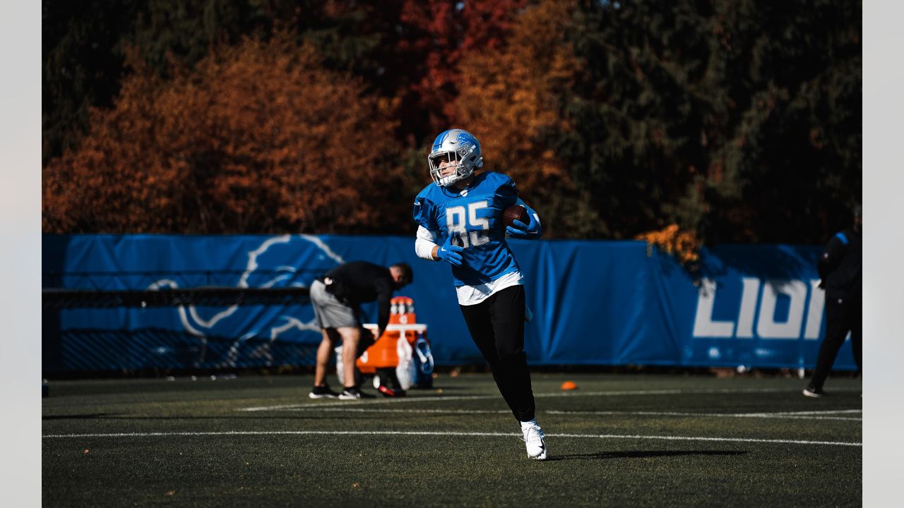 Detroit Lions wide receiver Tom Kennedy (85) has his face mask