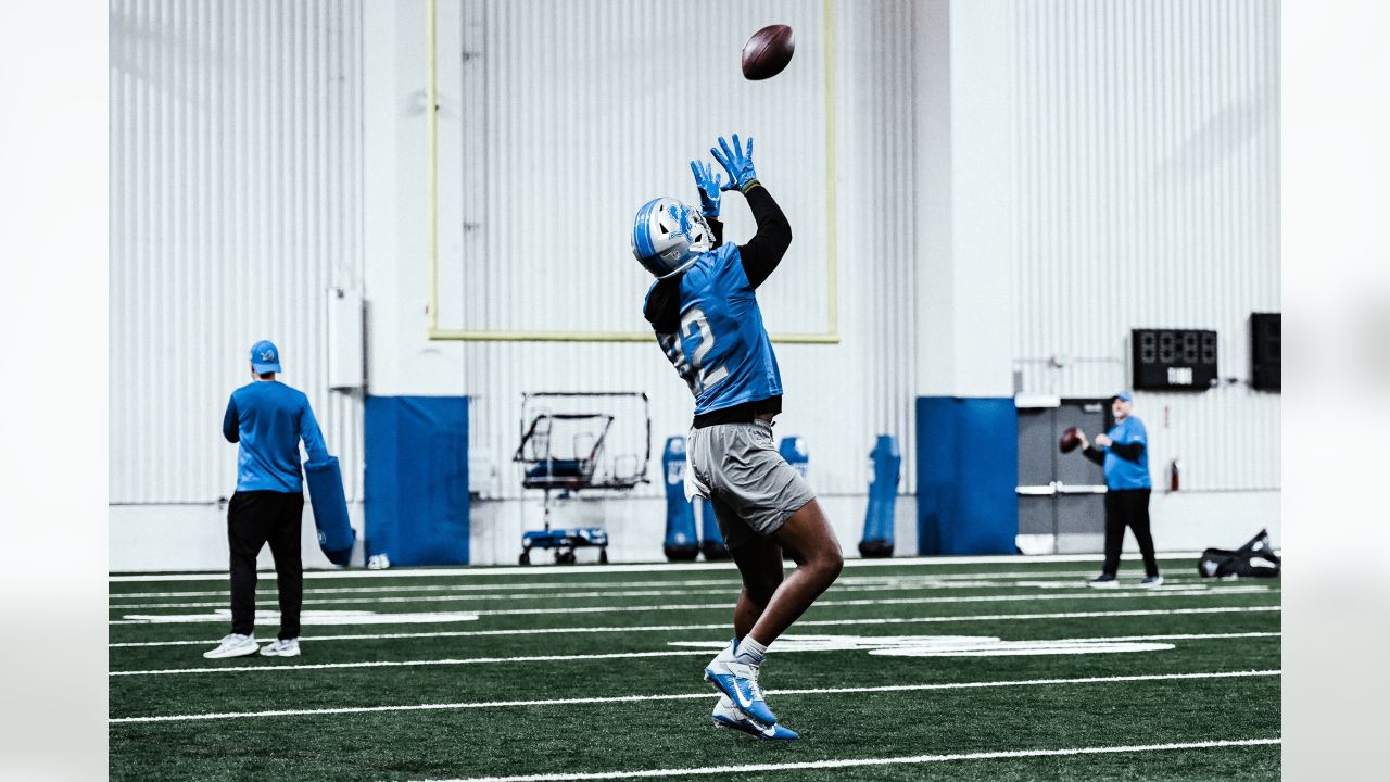 Detroit Lions tight end James Mitchell (82) carries the ball