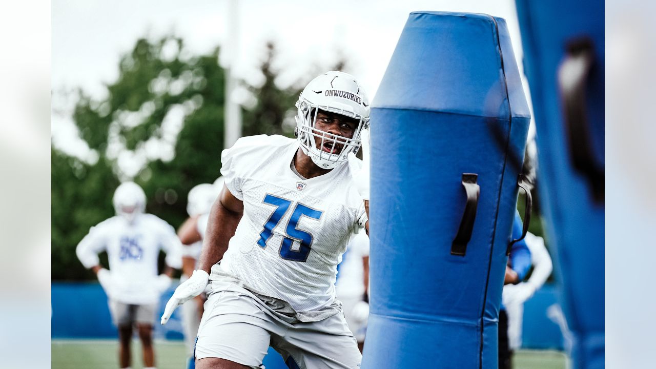 Detroit Lions defensive tackle Levi Onwuzurike warms up during pregame of  an NFL football game against the Cincinnati Bengals, Sunday, Oct. 17, 2021,  in Detroit. (AP Photo/Paul Sancya Stock Photo - Alamy