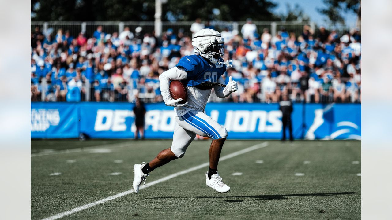 ALLEN PARK, MI - JULY 30: Detroit Lions wide receiver (0) Marvin Jones does  light, solo drills during Detroit Lions training camp on July 30, 2023 at Detroit  Lions Training Facility in