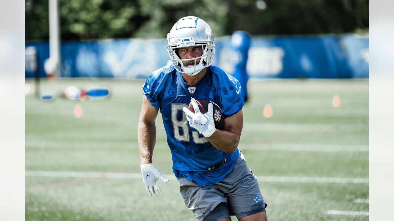 Detroit Lions first round draft pick, Iowa tight end T.J. Hockenson  introduced at the training facility in Allen Park, Michigan on April 26