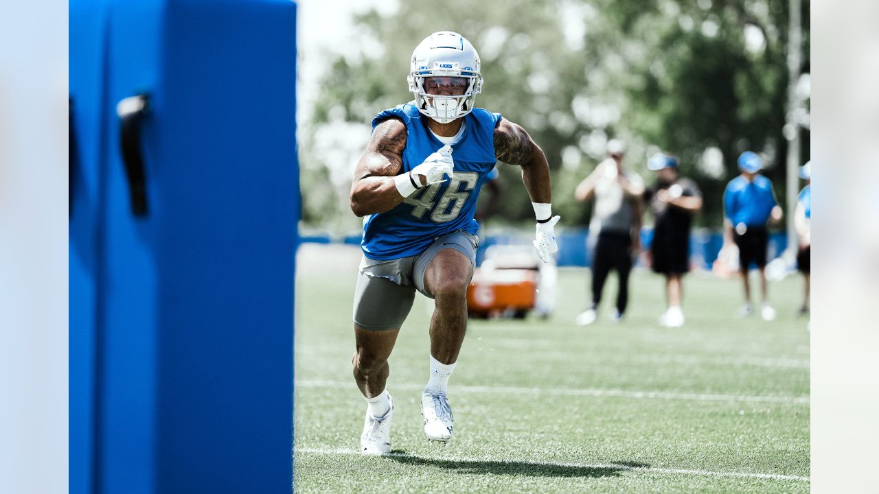 Detroit Lions wide receiver Tom Kennedy (85) is tackled by Buffalo Bills  linebacker Mike Bell (43) during the second half of the preseason NFL  football game in Detroit, Michigan USA, on Friday