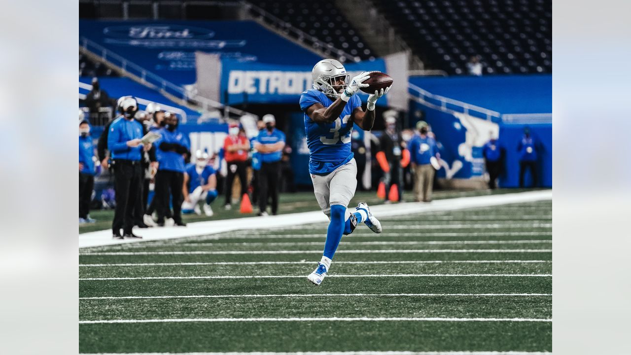 August 17, 2019: Detroit Lions running back Ty Johnson (38)prior to an NFL  football pre-season game between the Detroit Lions and the Houston Texans  at NRG Stadium in Houston, TX. ..Trask Smith/CSM