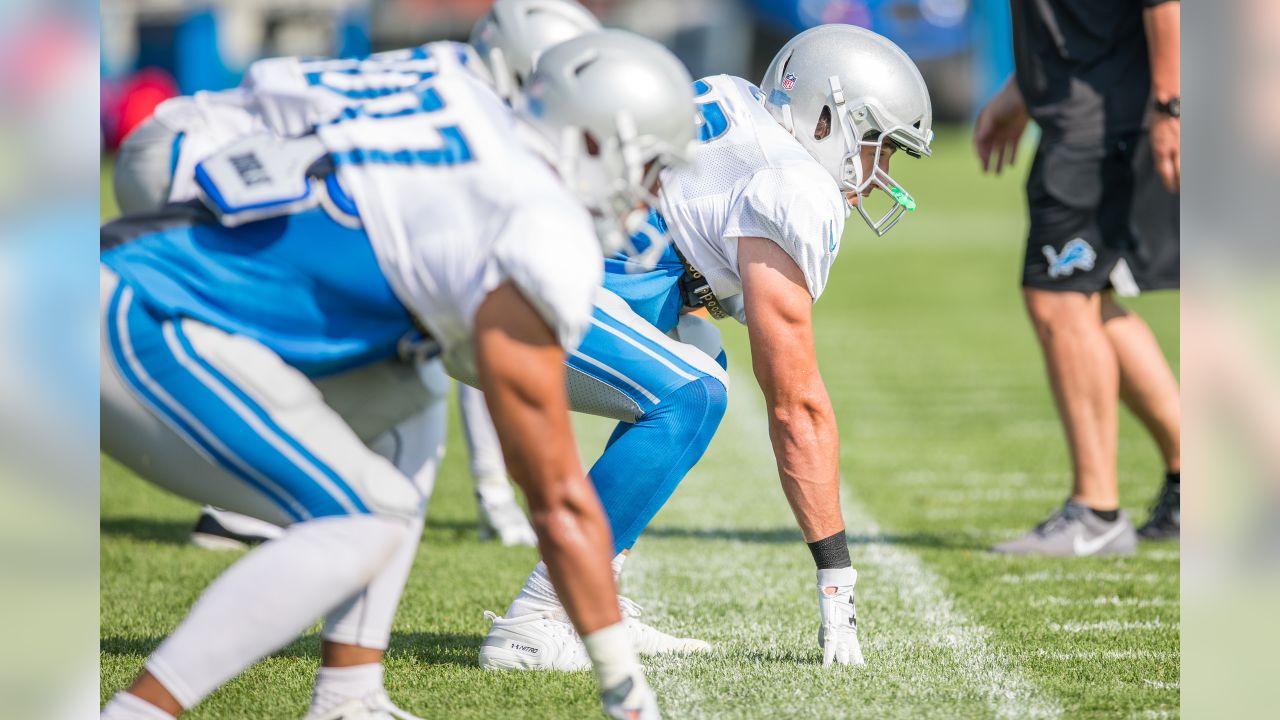 Detroit Lions tight end Levine Toilolo #87 looks on from the sidelines  during the second half of an NFL football game against the New England  Patriots in Detroit, Michigan USA, on Sunday